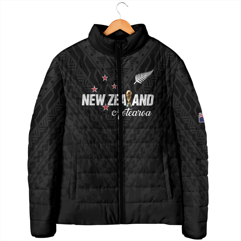 Custom Football New Zealand Padded Jacket Aotearoa United Black Version LT01 - Polynesian Pride