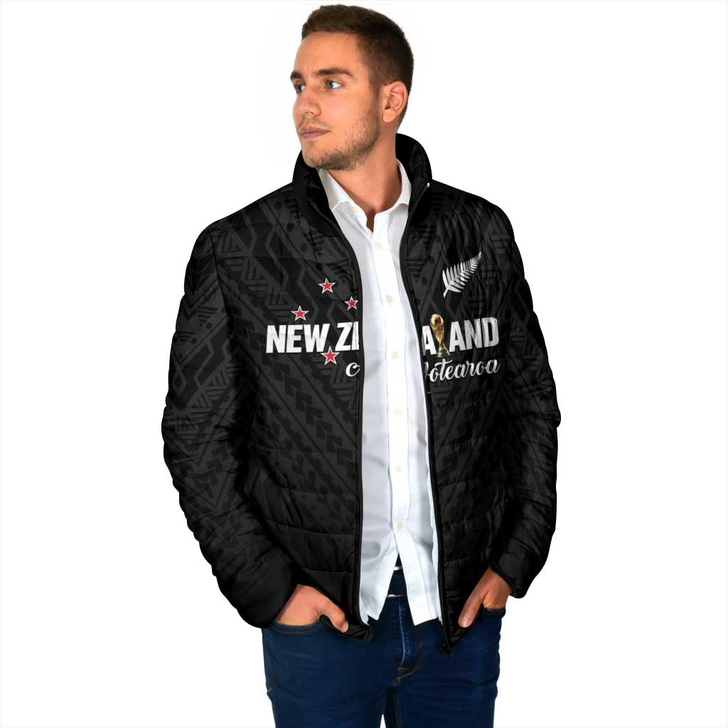 Custom Football New Zealand Padded Jacket Aotearoa United Black Version LT01 - Polynesian Pride