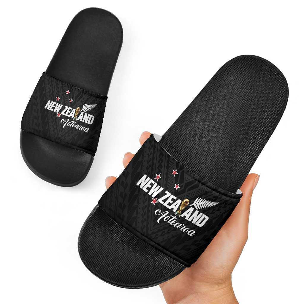 Football New Zealand Slide Sandals Aotearoa United Black Version LT01 - Polynesian Pride