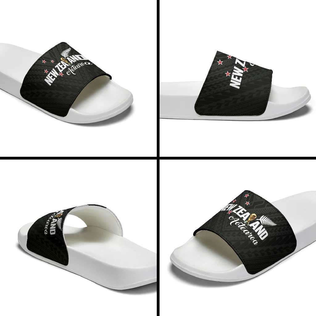 Football New Zealand Slide Sandals Aotearoa United Black Version LT01 - Polynesian Pride