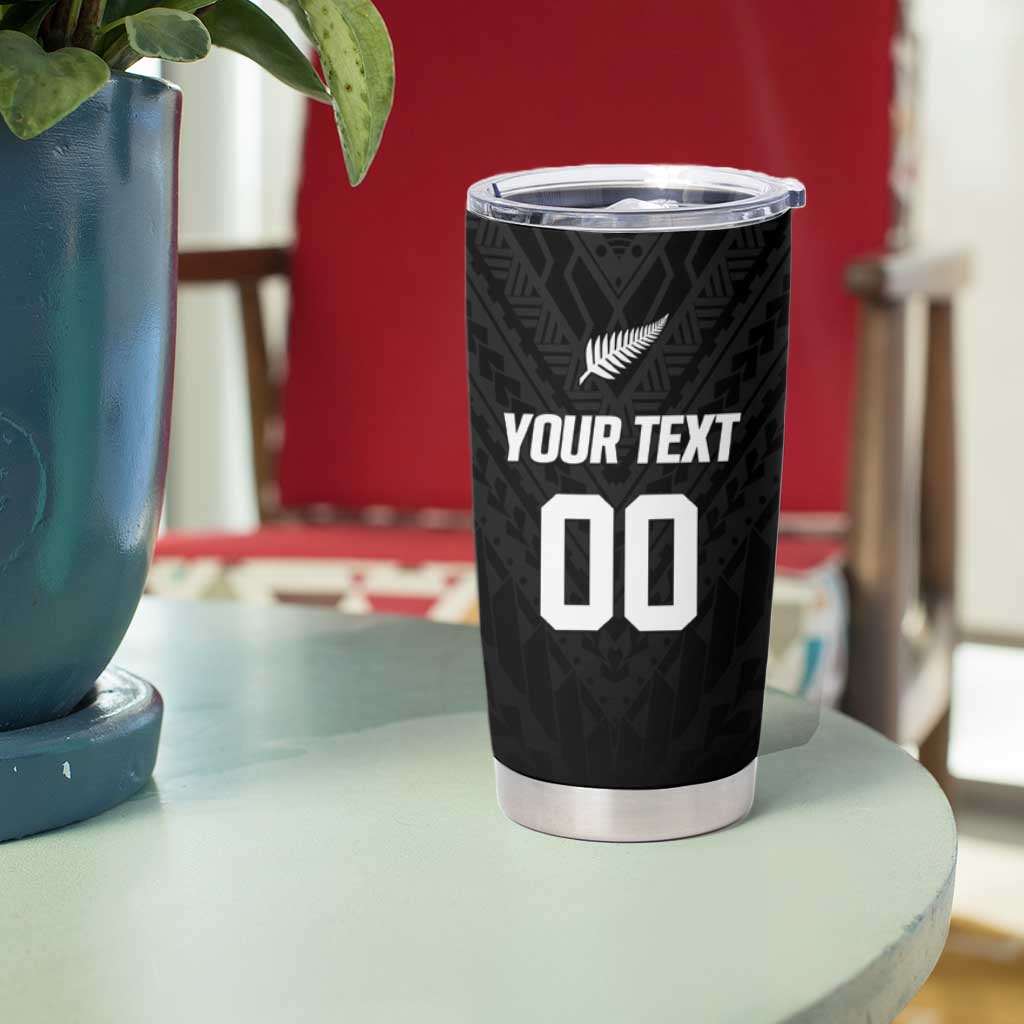 Custom Football New Zealand Tumbler Cup Aotearoa United Black Version - Polynesian Pride