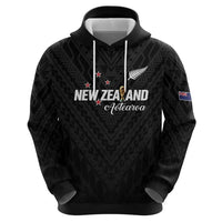 Custom Football New Zealand Zip Hoodie Aotearoa United Black Version LT01 - Polynesian Pride