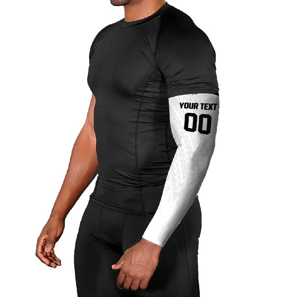 Custom Football New Zealand Arm Sleeves Aotearoa United White Version LT01 - Polynesian Pride