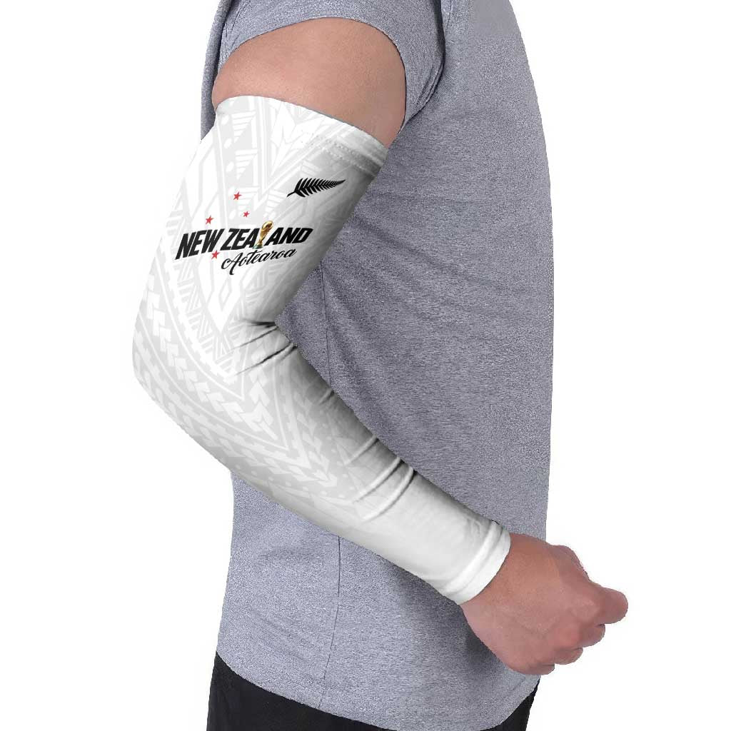 Custom Football New Zealand Arm Sleeves Aotearoa United White Version LT01 - Polynesian Pride