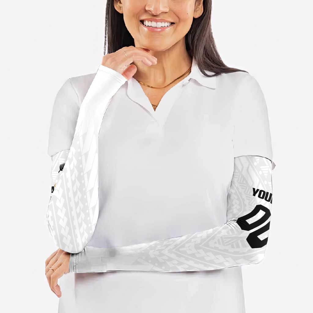 Custom Football New Zealand Arm Sleeves Aotearoa United White Version LT01 - Polynesian Pride