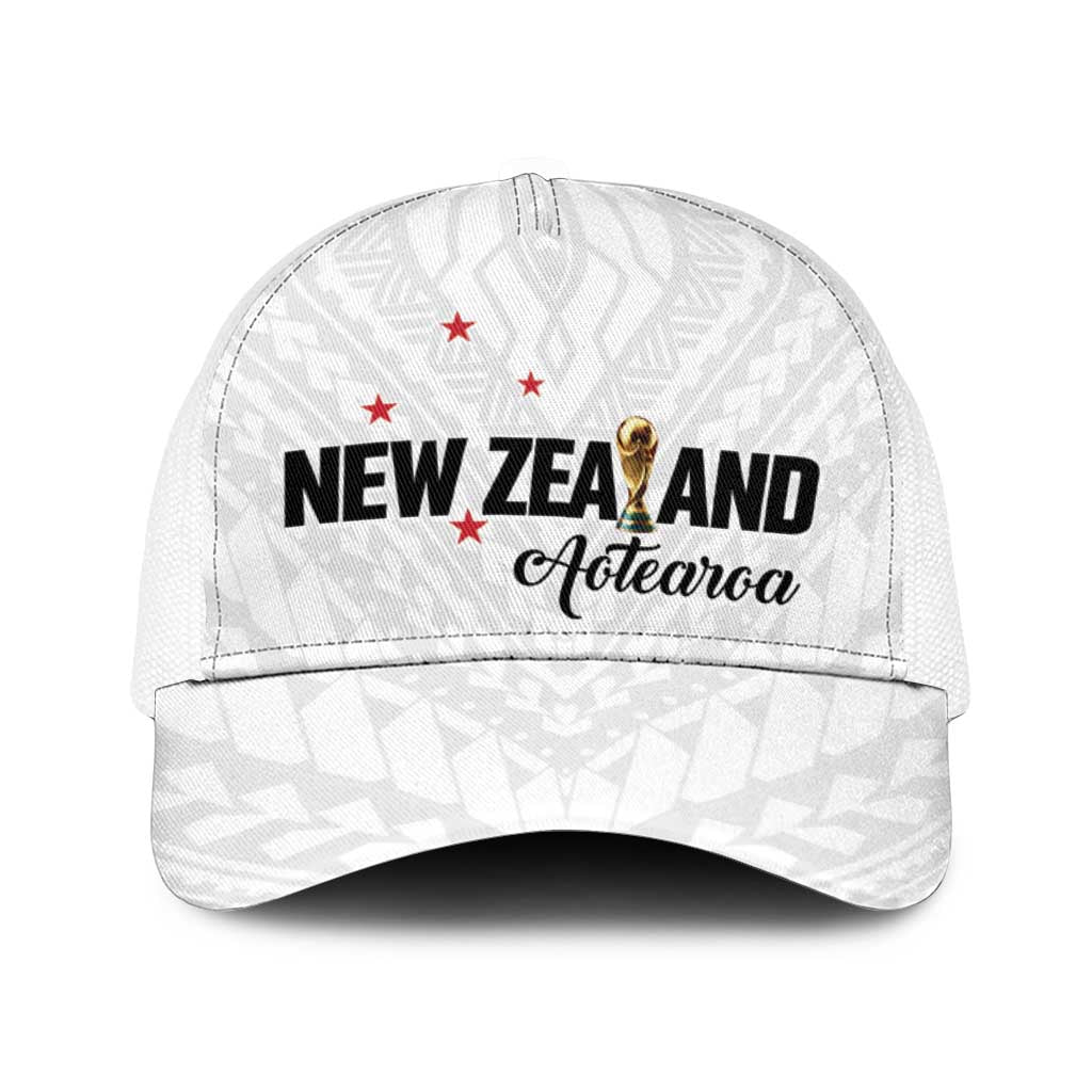 Football New Zealand Baseball Net Cap Aotearoa United White Version LT01 One Size White White - Polynesian Pride