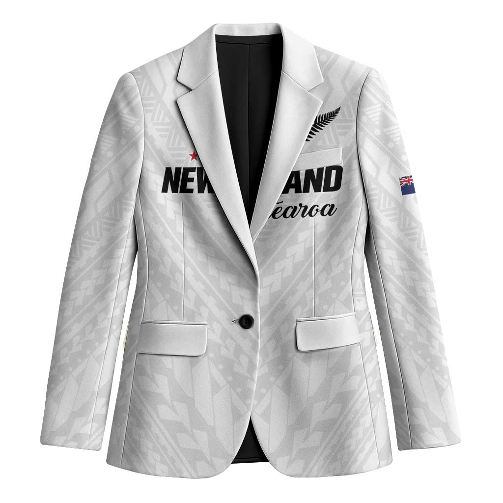 Custom Football New Zealand Blazer Aotearoa United White Version LT01 Unisex White - Polynesian Pride