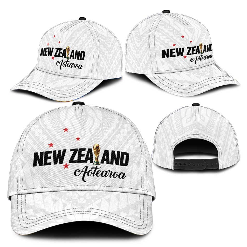 Football New Zealand Classic Cap Aotearoa United White Version LT01 - Polynesian Pride
