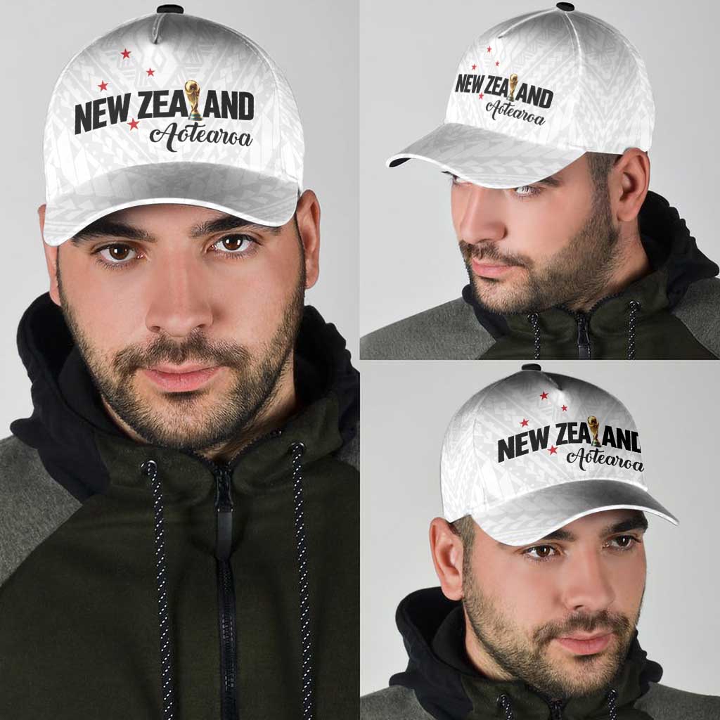 Football New Zealand Classic Cap Aotearoa United White Version LT01 - Polynesian Pride