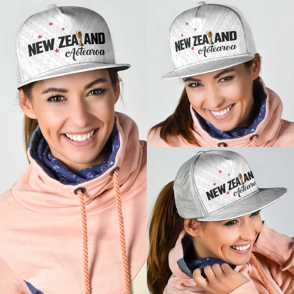 Football New Zealand Mesh Trucker Cap Aotearoa United White Version LT01 - Polynesian Pride