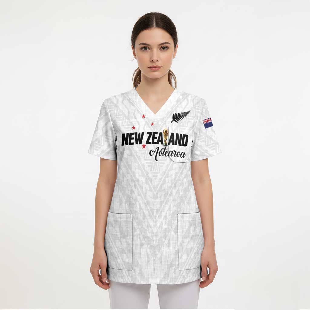 Custom Football New Zealand Scrub Top Aotearoa United White Version LT01 - Polynesian Pride