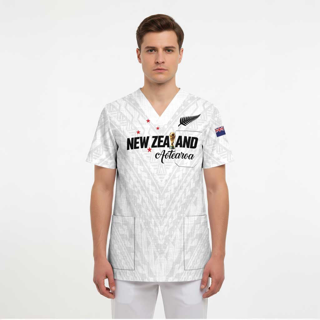 Custom Football New Zealand Scrub Top Aotearoa United White Version LT01 - Polynesian Pride