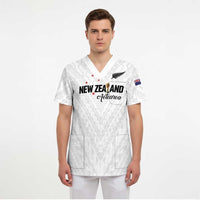 Custom Football New Zealand Scrub Top Aotearoa United White Version LT01 - Polynesian Pride