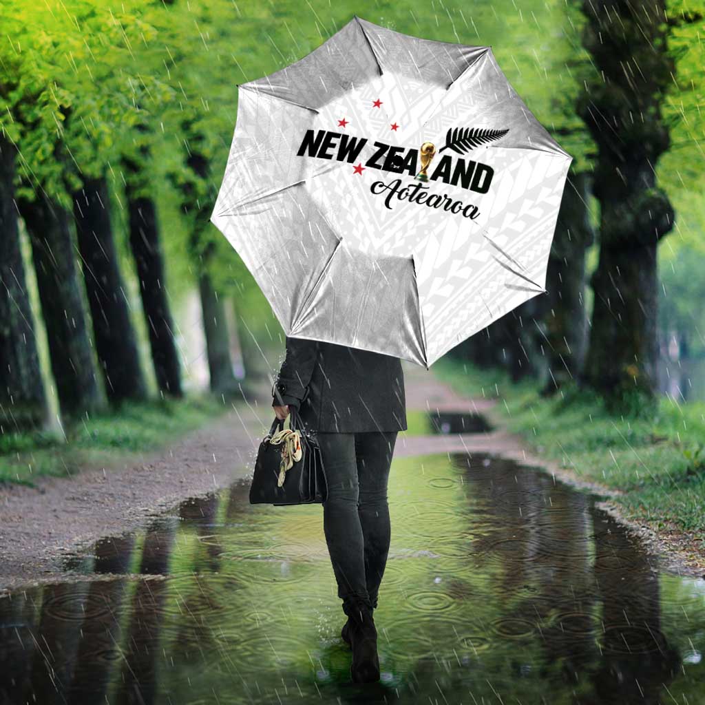 Football New Zealand Umbrella Aotearoa United White Version LT01 - Polynesian Pride