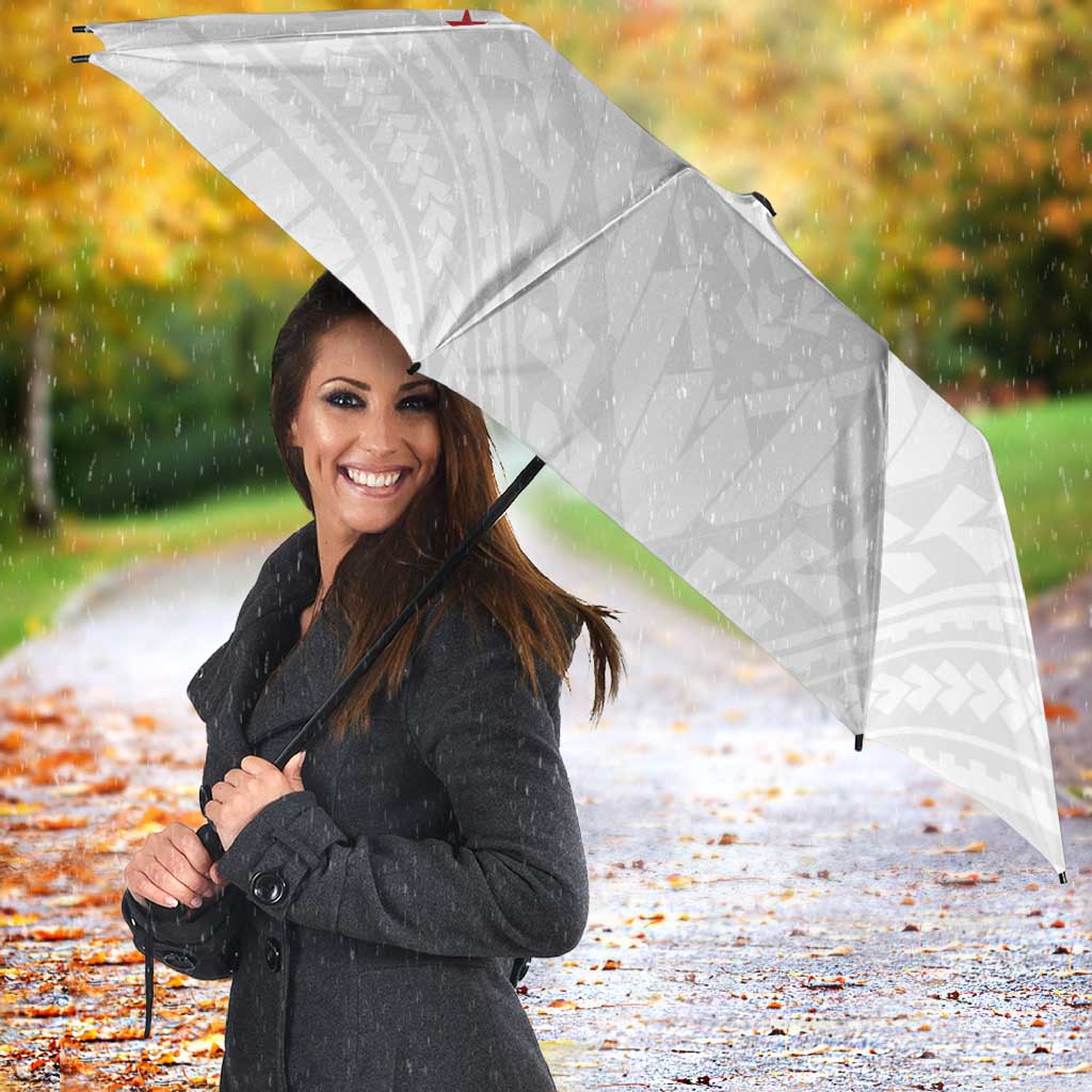 Football New Zealand Umbrella Aotearoa United White Version LT01 - Polynesian Pride