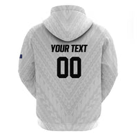 Custom Football New Zealand Zip Hoodie Aotearoa United White Version - Polynesian Pride