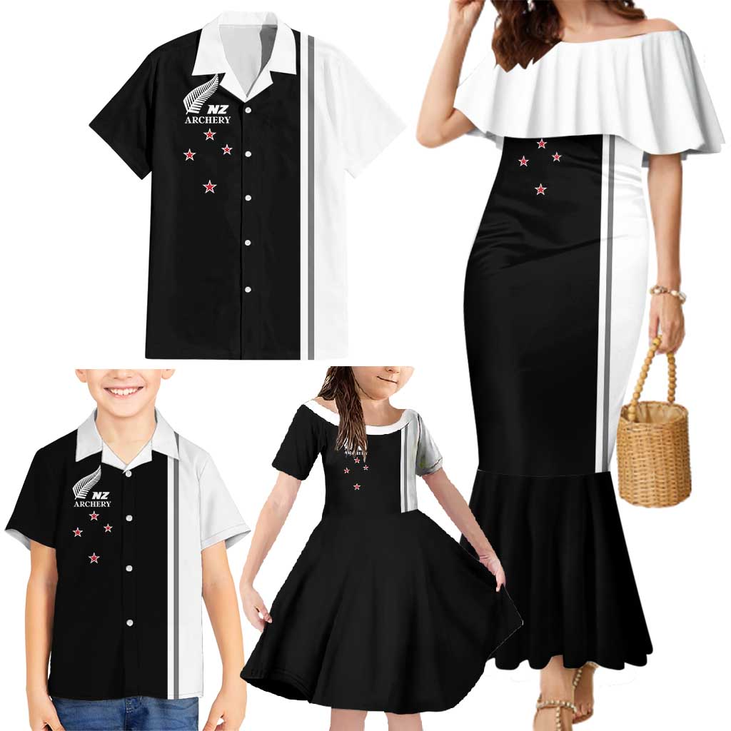 Personalised New Zealand 2025 Archery Basic Family Matching Mermaid Dress and Hawaiian Shirt Archery NZ