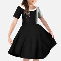 Personalised New Zealand 2025 Archery Basic Family Matching Summer Maxi Dress and Hawaiian Shirt Archery NZ LT01 Daughter's Dress Black - Polynesian Pride