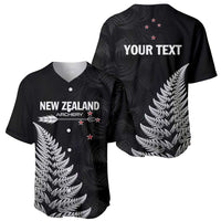 Personalised New Zealand 2025 Archery Baseball Jersey Aotearoa Silver Arrows Black LT01 - Polynesian Pride