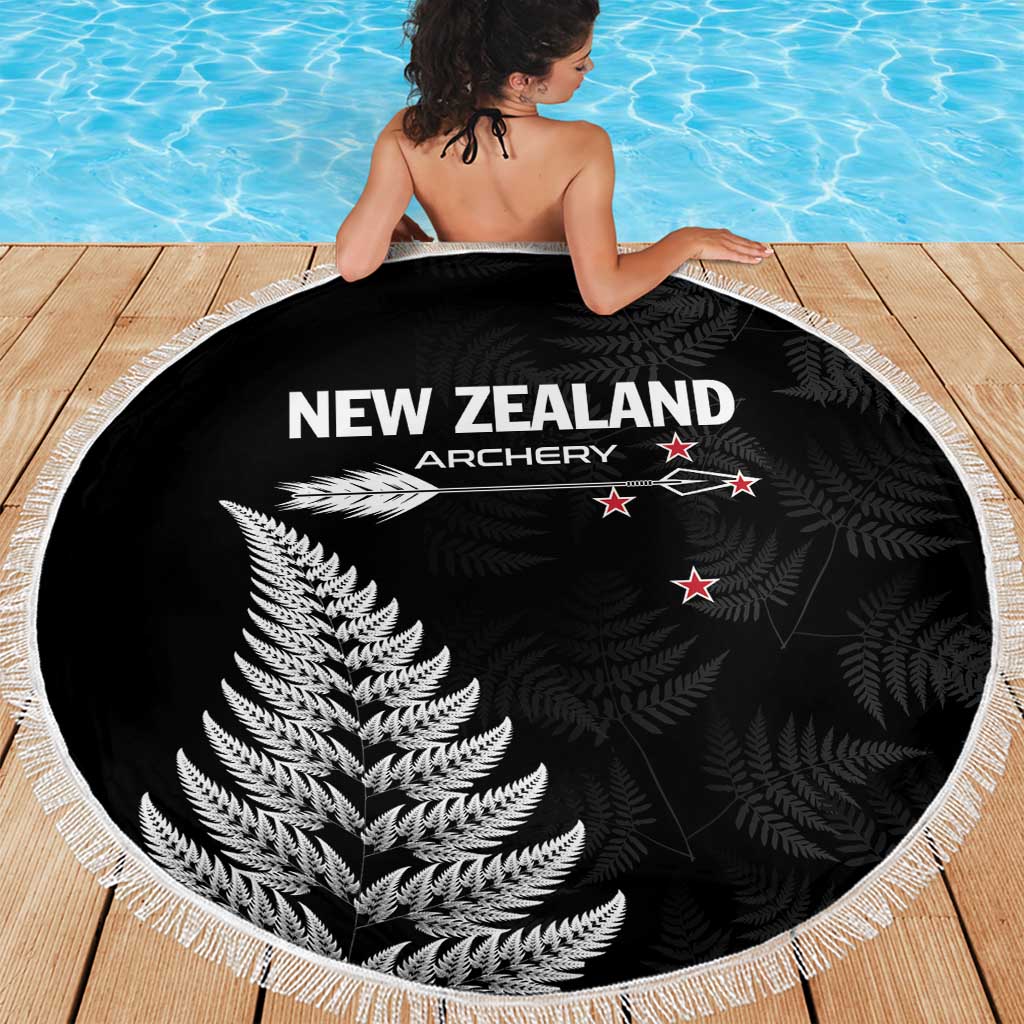 New Zealand 2025 Archery Beach Blanket Aotearoa Silver Arrows Black