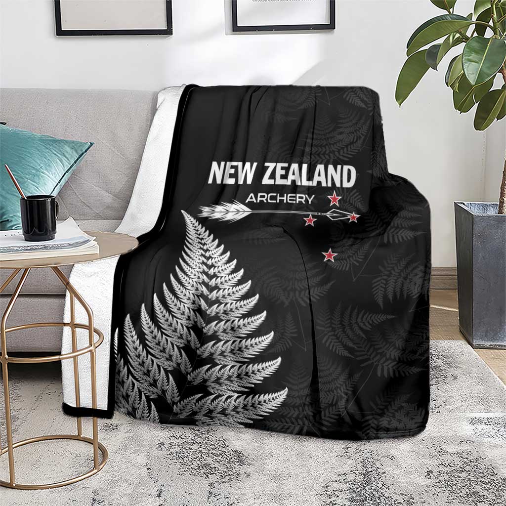 New Zealand 2025 Archery Blanket Aotearoa Silver Arrows Black