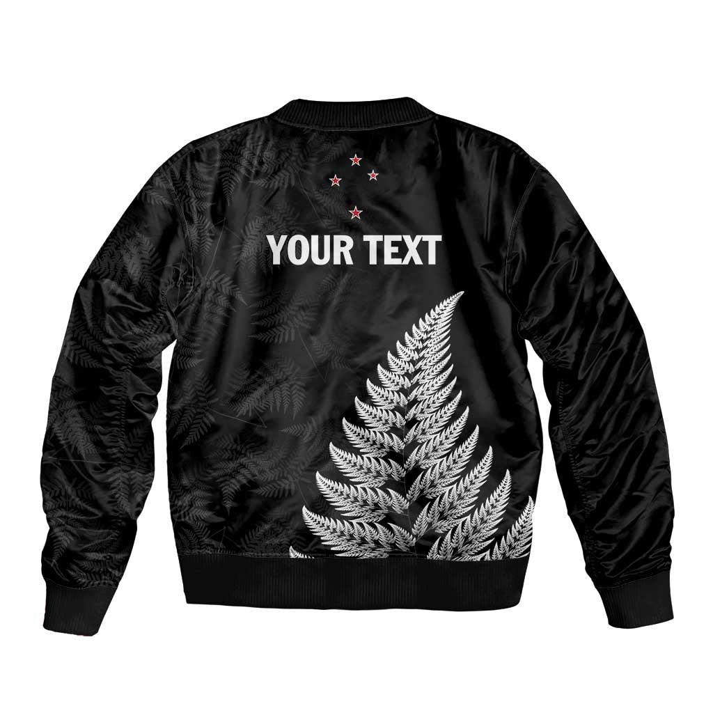 Personalised New Zealand 2025 Archery Bomber Jacket Aotearoa Silver Arrows Black