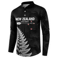 Personalised New Zealand 2025 Archery Button Sweatshirt Aotearoa Silver Arrows Black LT01 - Polynesian Pride
