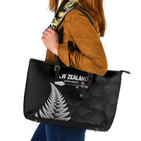 New Zealand 2025 Archery Leather Tote Bag Aotearoa Silver Arrows Black