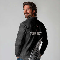 Personalised New Zealand 2025 Archery Long Sleeve Polo Shirt Aotearoa Silver Arrows Black LT01 - Polynesian Pride