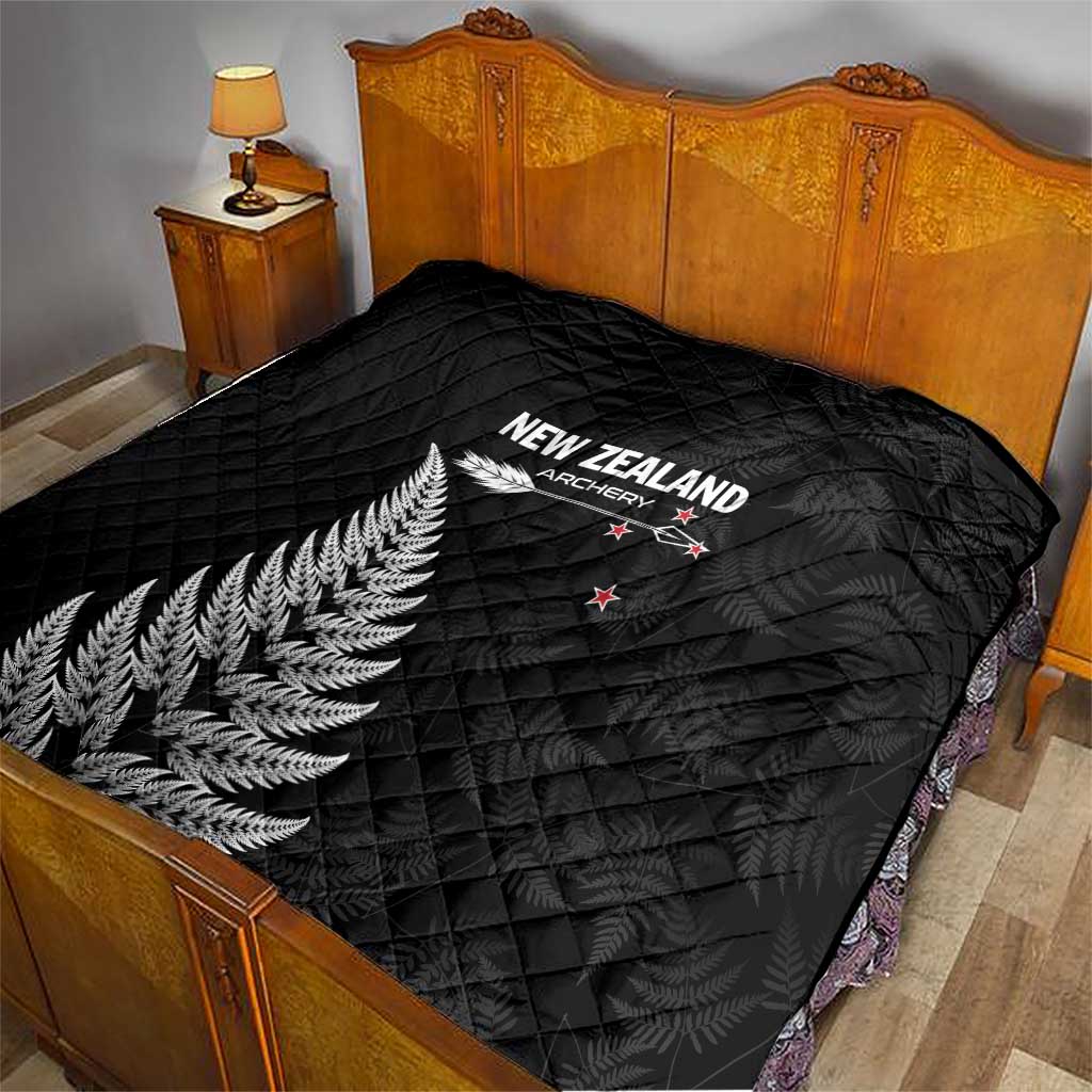 New Zealand 2025 Archery Quilt Aotearoa Silver Arrows Black
