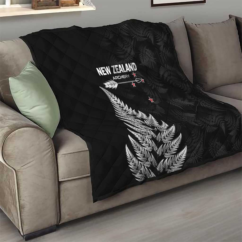 New Zealand 2025 Archery Quilt Aotearoa Silver Arrows Black