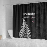 New Zealand 2025 Archery Shower Curtain Aotearoa Silver Arrows Black