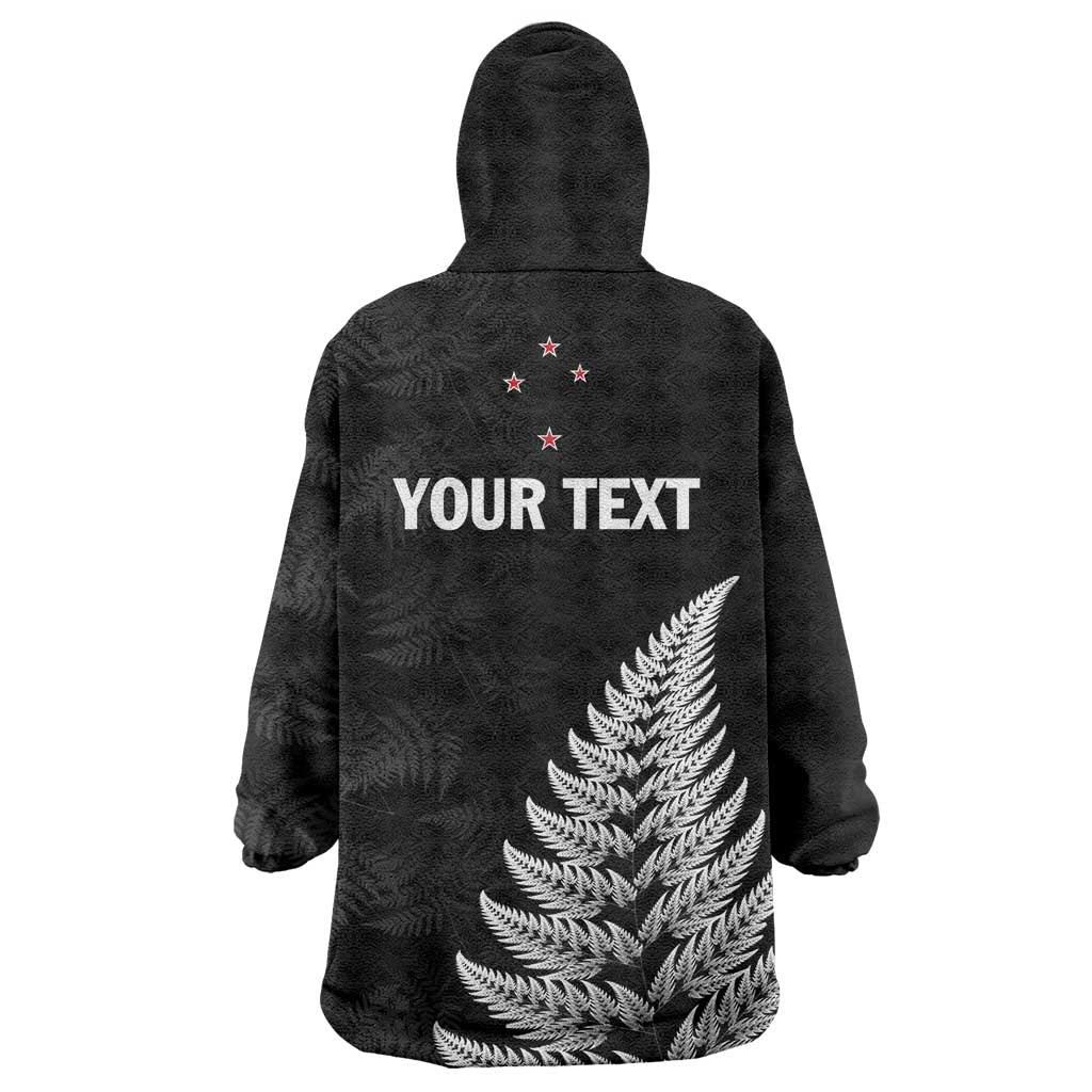 Personalised New Zealand 2025 Archery Wearable Blanket Hoodie Aotearoa Silver Arrows Black