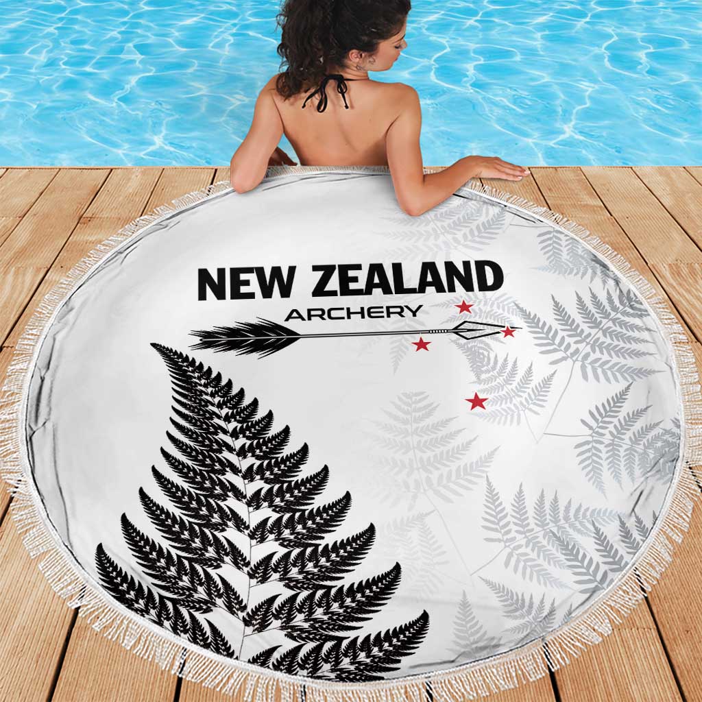 New Zealand 2025 Archery Beach Blanket Aotearoa Silver Arrows White