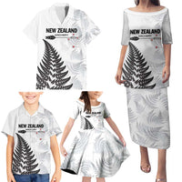Personalised New Zealand 2025 Archery Family Matching Puletasi and Hawaiian Shirt Aotearoa Silver Arrows White LT01 - Polynesian Pride