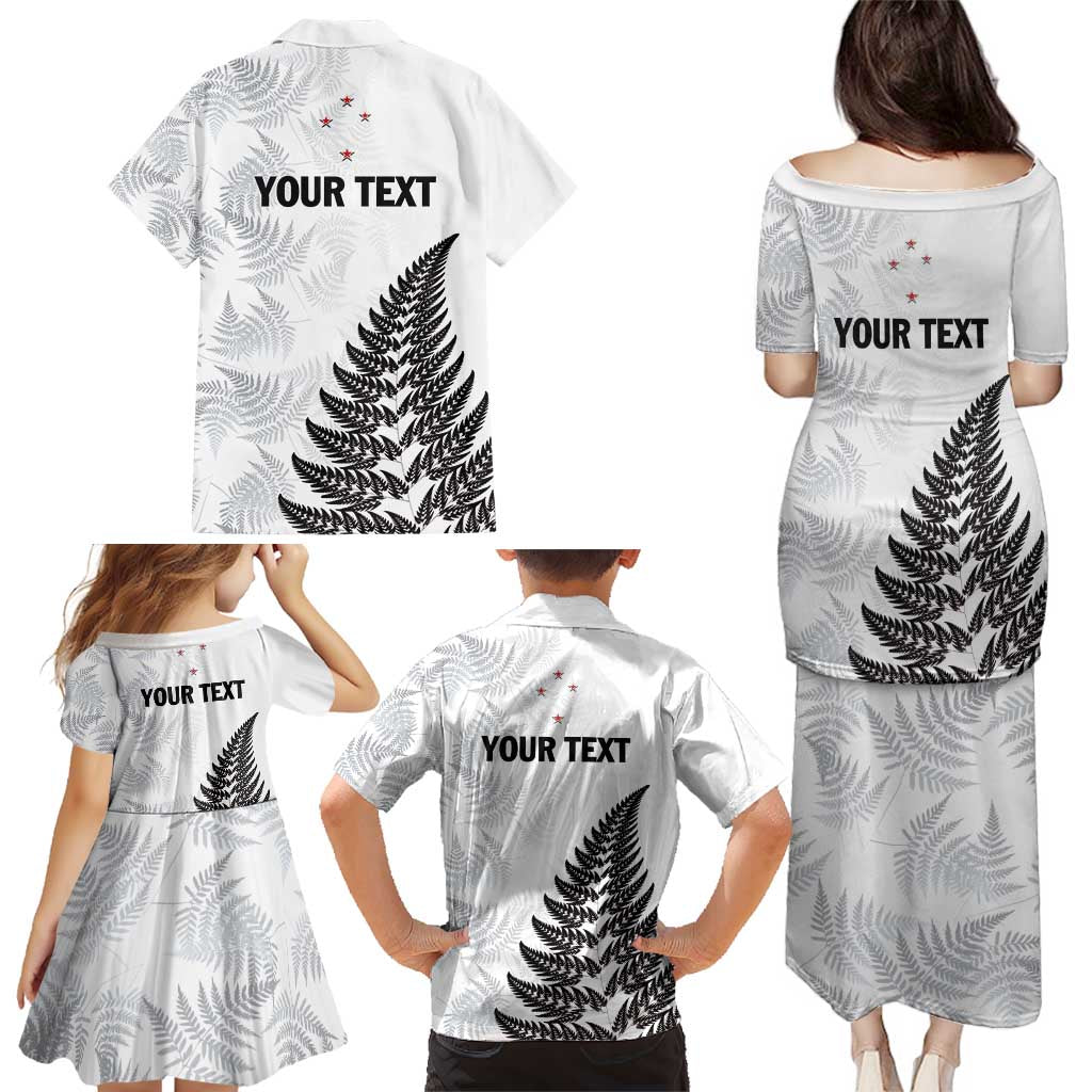 Personalised New Zealand 2025 Archery Family Matching Puletasi and Hawaiian Shirt Aotearoa Silver Arrows White LT01 - Polynesian Pride