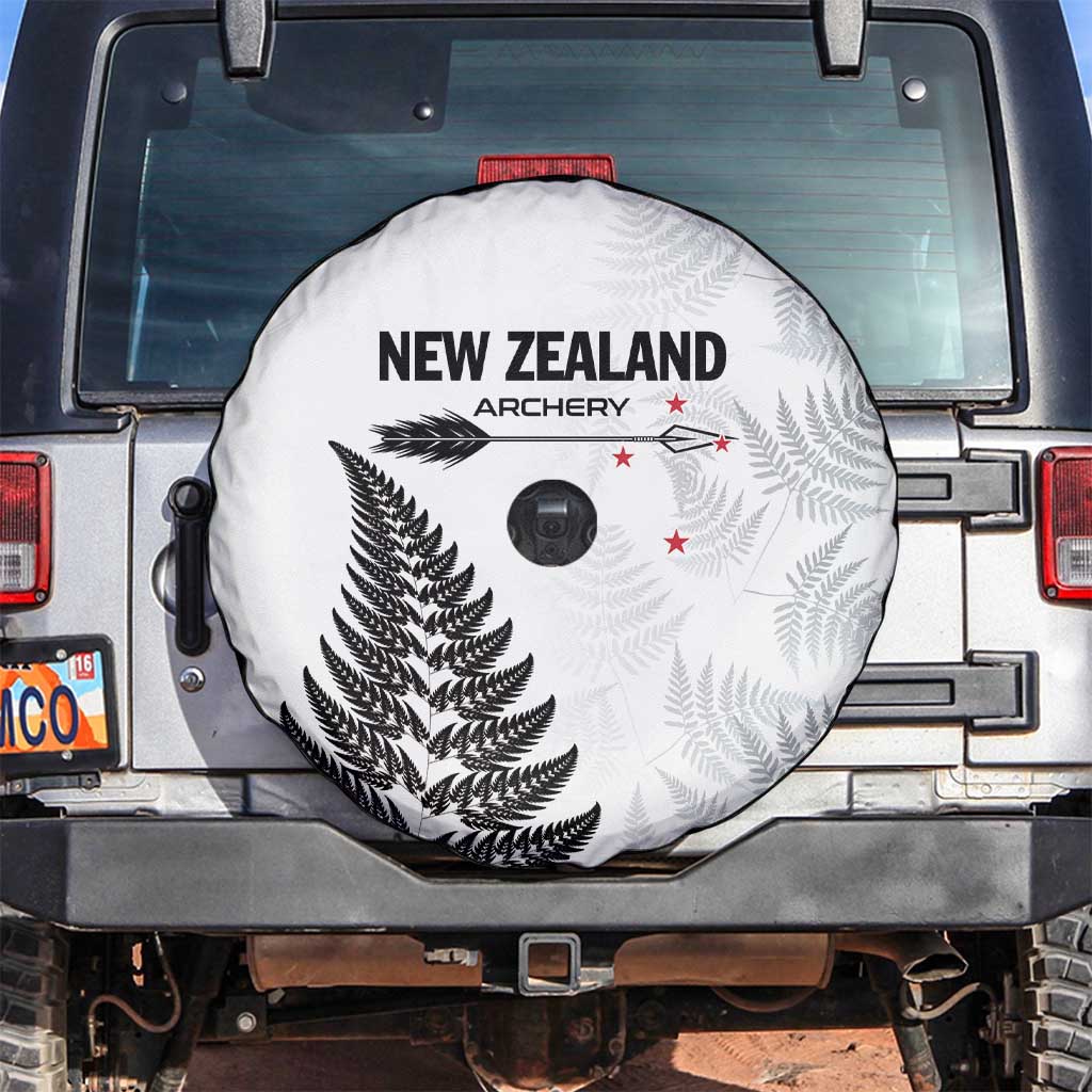 New Zealand 2025 Archery Spare Tire Cover Aotearoa Silver Arrows White