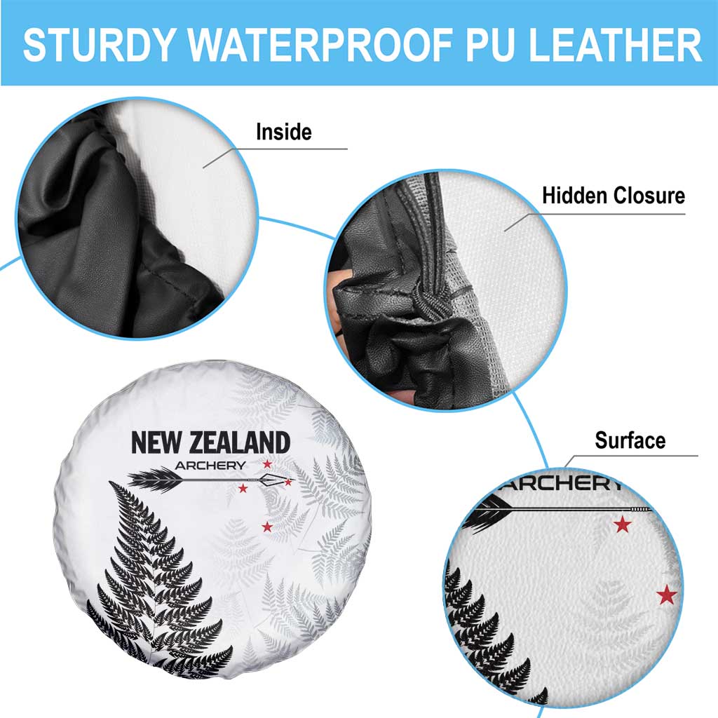 New Zealand 2025 Archery Spare Tire Cover Aotearoa Silver Arrows White