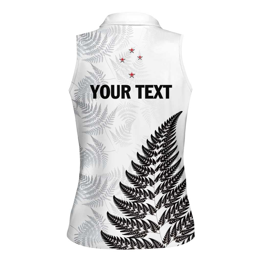 Personalised New Zealand 2025 Archery Women Sleeveless Polo Shirt Aotearoa Silver Arrows White LT01 - Polynesian Pride