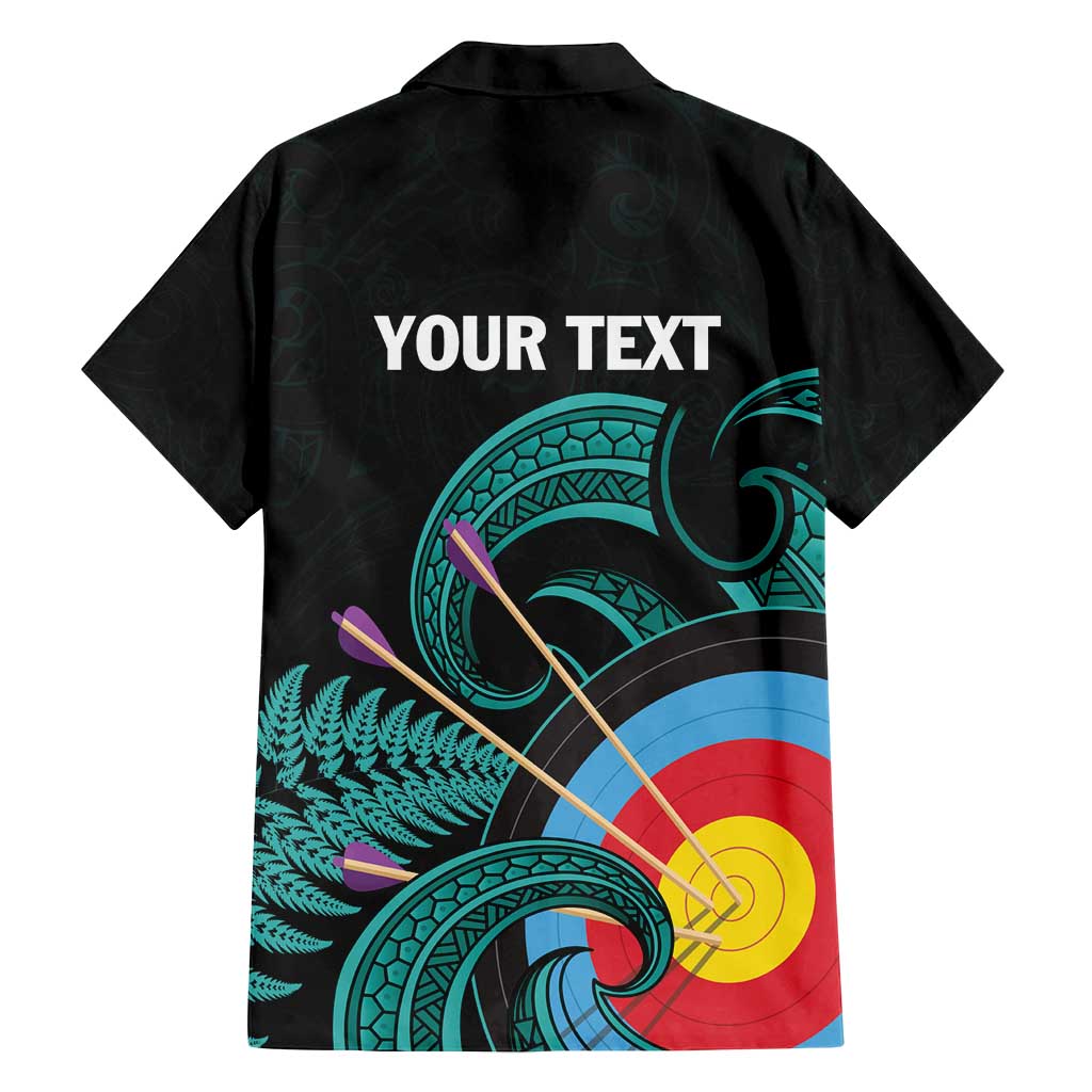 Personalised New Zealand Archery Family Matching Off Shoulder Maxi Dress and Hawaiian Shirt Turquoise Maori Silver Fern