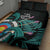 New Zealand Archery Quilt Bed Set Turquoise Maori Silver Fern