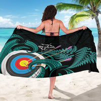 New Zealand Archery Sarong Turquoise Maori Silver Fern