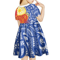Philippines Kid Short Sleeve Dress Pilipinas Polynesian Pattern