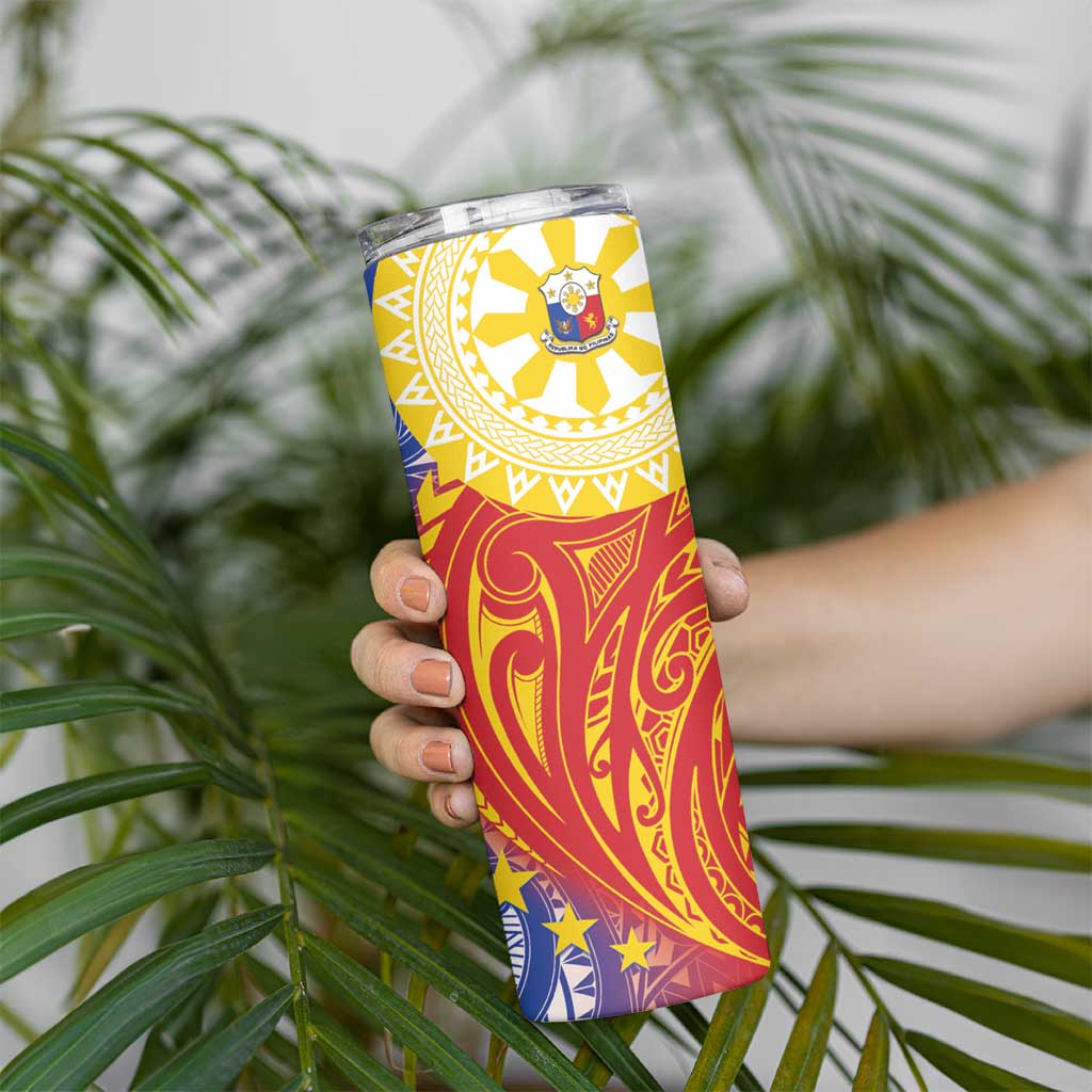 Philippines Skinny Tumbler Pilipinas Polynesian Pattern