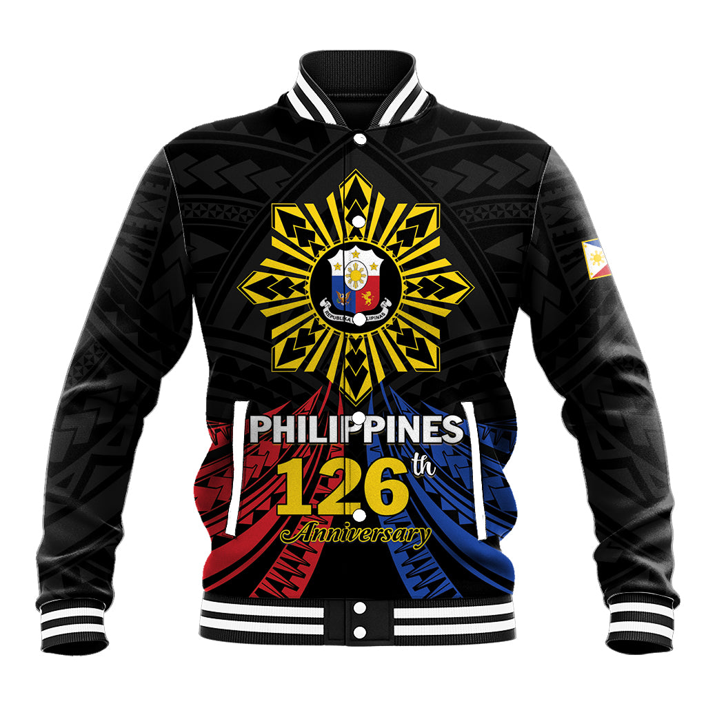 Personalized Philippines Independence Day Baseball Jacket Filipino 126th Anniversary Sun Tattoo