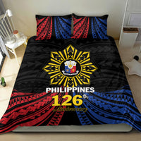 Philippines Independence Day Bedding Set Filipino 126th Anniversary Sun Tattoo