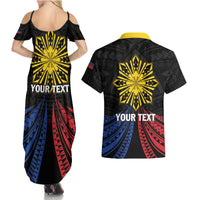 Personalized Philippines Independence Day Couples Matching Summer Maxi Dress and Hawaiian Shirt Filipino 126th Anniversary Sun Tattoo