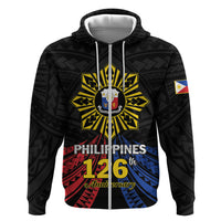 Personalized Philippines Independence Day Zip Hoodie Filipino 126th Anniversary Sun Tattoo