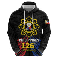 Personalized Philippines Independence Day Zip Hoodie Filipino 126th Anniversary Sun Tattoo