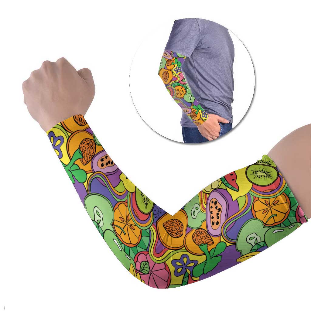 Hawaii Fruits Hippie Style Arm Sleeves Vibrant Colorful